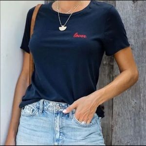 Commune Lover Tee in Navy w/red lettering